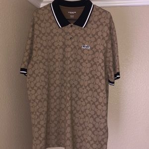 Coach men’s polo in khaki sig(NEW)